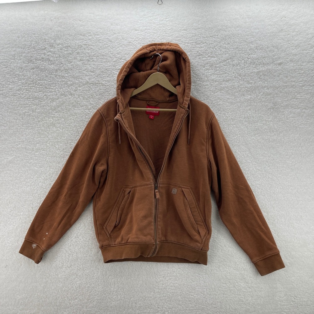 Coleman Hoodie Men's Medium Brown Thermal Lined Workwear Outdoor Y2K Grunge 90s